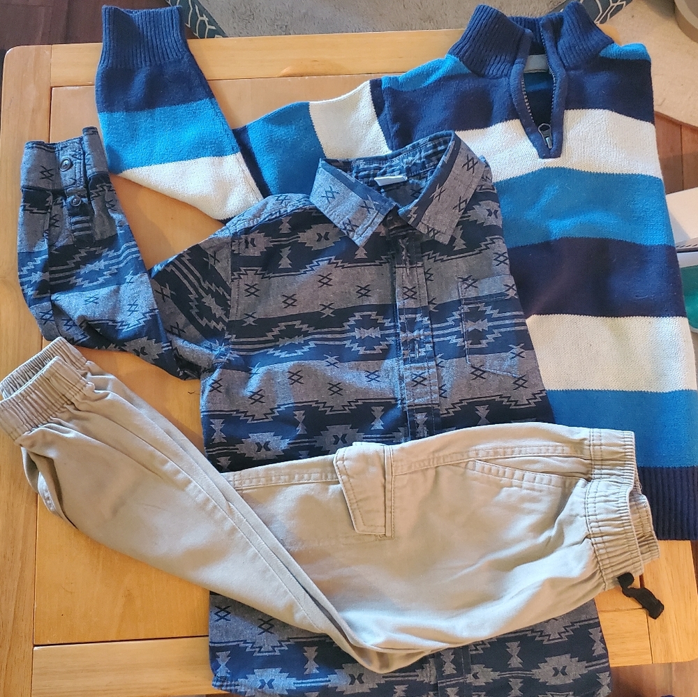 Boys shirt, sweater, & pants bundle size 5/6